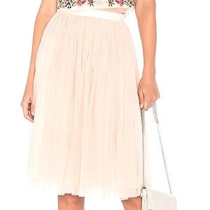 Needle and Thread ivory tulle skirt